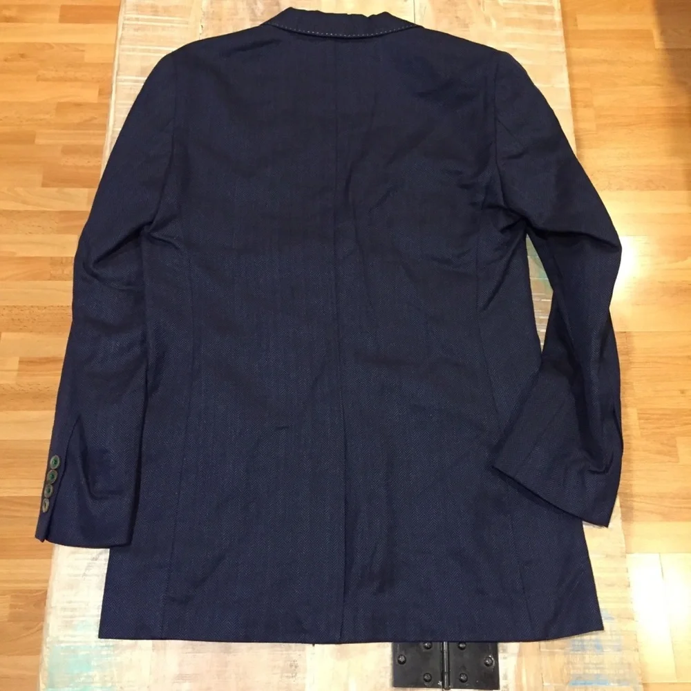 NWT Robert Graham Campbell Blazer linen navy blue